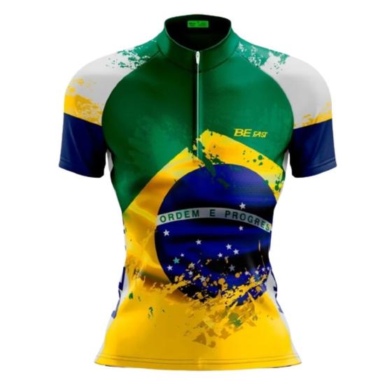 Imagem de Camisa Ciclismo Feminina Brasil Ciclista Bike Proteção UV50