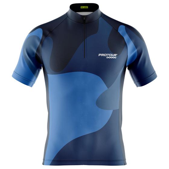 Imagem de Camisa Ciclismo Manga Curta Masculina Pro Tour Blue Camo Proteção UV+50