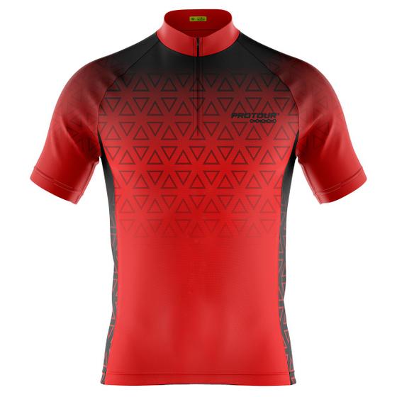 Imagem de Camisa Ciclismo Manga Curta MTB Masculina Pro Tour Vermelho Degrade Proteção UV+50