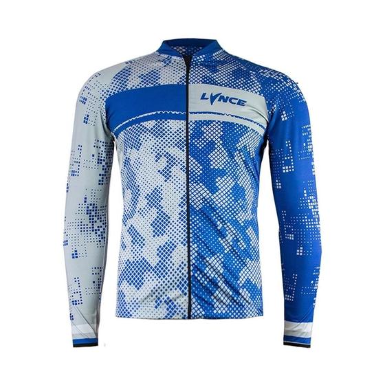 Imagem de Camisa Ciclismo Manga Longa Lynce Bicolor Blocks Blue