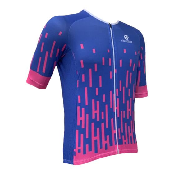 Imagem de Camisa ciclismo Masculino Tetris Azul