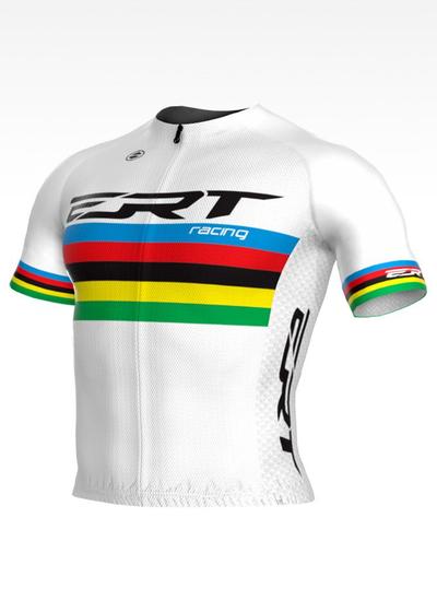 Camisa ciclismo new elite ert racing campeão mundial branca Menor preço em Camisa ciclismo new elite ert racing campeão mundial branca