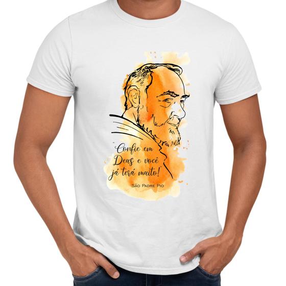 Imagem de Camisa Confie em Deus e Você Já Terá Muito Padre Pio