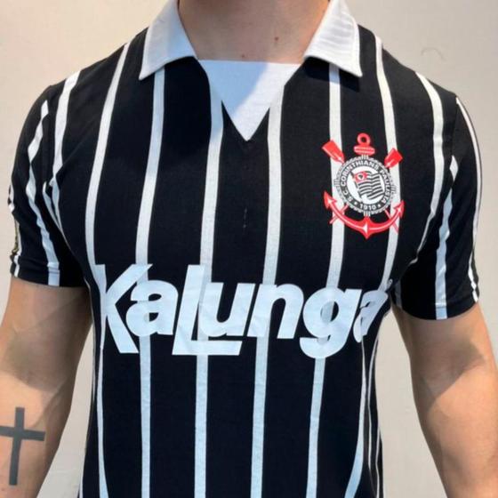 Imagem de Camisa Corinthians Retrô Kalunga Campeão 1990 Polo Masculina