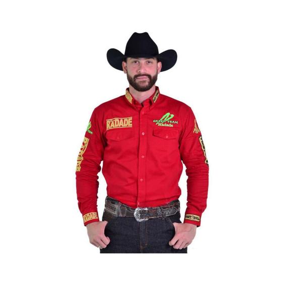 Imagem de Camisa Country Masculina Radade Green Team Vermelha Ref. 0590