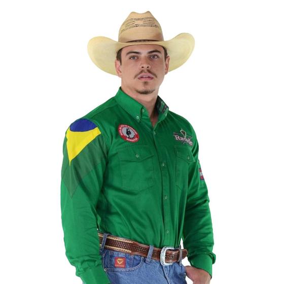 Imagem de Camisa Country Radade Manga Longa Rodeio Cowboy Masculina