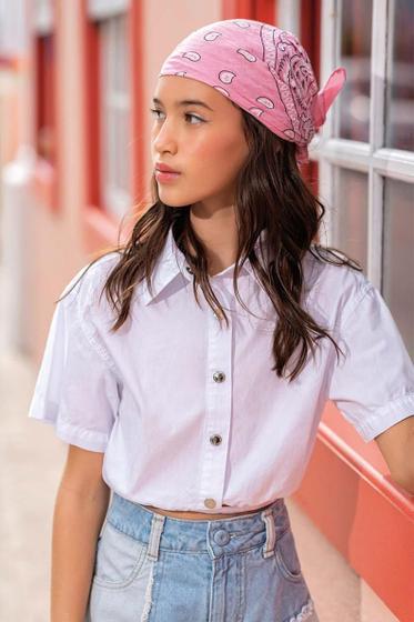 Imagem de Camisa Cropped Feminina TEEN em Tricoline