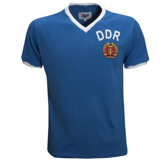 Imagem de Camisa DDR 1974 (Alemanha Oriental) Liga Retrô  Azul GG