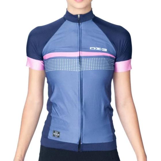 Imagem de Camisa de Ciclismo DX-3 Feminina Fast 06 UV50+ - Marinho