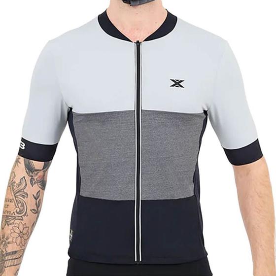 Imagem de Camisa De Ciclismo DX-3 Masculina Ultra UV 50+ - Cinza/Preto