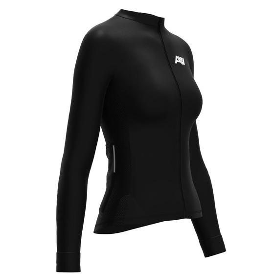 Imagem de Camisa de ciclismo feminino manga longa black