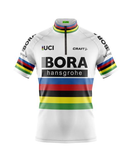 Imagem de Camisa de Ciclismo Masculina Bora Branca Manga Curta Equipe