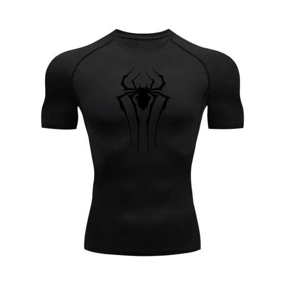 Imagem de Camisa De Compressão Masculina De Secagem Rápida Com Estampa De Aranha Verão Manga Curta Academia