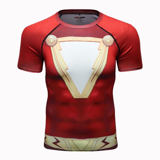 Imagem de Camisa de Compressão Shazam Manga Curta Rashgard Elastano