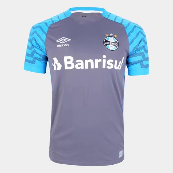 Imagem de Camisa de Goleiro Grêmio 21/22 s/n Torcedor Umbro Masculina - Grafite+Azul