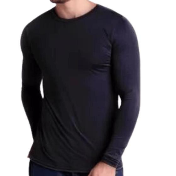 Imagem de Camisa de manga longa termica peluciada masculina slim modelagem grande 511.c1