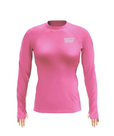 Imagem de Camisa de Pesca Infantil Mar Negro Rosa Feminina UV 50+