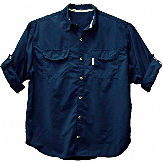 Imagem de Camisa de Pesca Masculina Ballyhoo Crisis Cor Azul Marinho Com Filtro UV