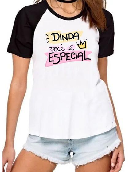 Imagem de Camisa dinda você é especial camiseta madrinha raglan