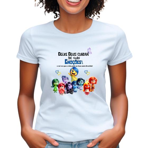 Imagem de Camisa divertidamente filme desenho babylook feminina estampa personagens evangélica