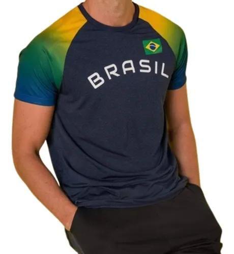 Camisa do Brasil Amazon Masculina Azul Menor preço em Camisa do Brasil Amazon Masculina Azul