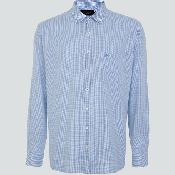 Imagem de Camisa Dudalina Comfort Xadrez Superfine Ve25 Azul Masculino