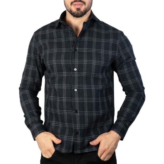 Imagem de Camisa Ellus Wool Touch Xadrez Preta