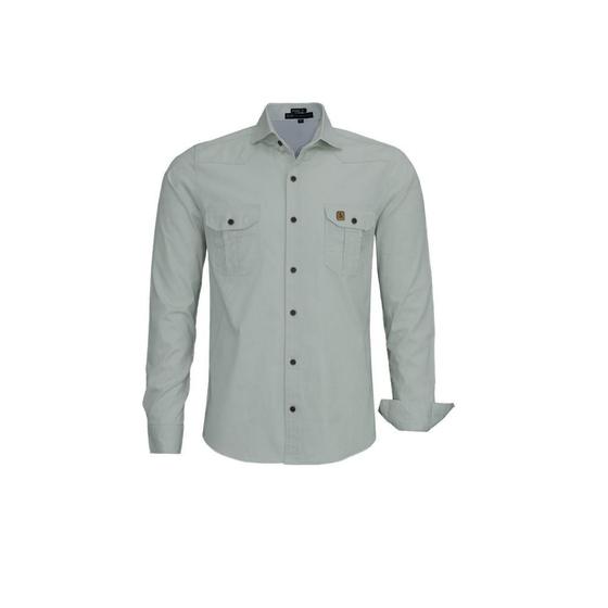 Imagem de Camisa  Estilo militar social manga longa slim adulto original Amil PRATA