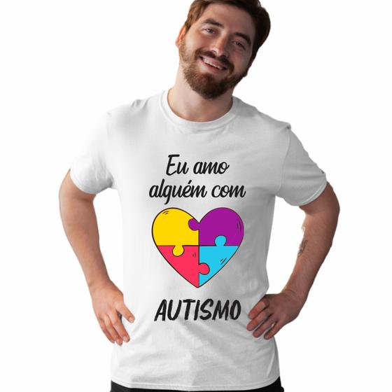 Imagem de Camisa Eu Amo Alguém Com Autismo Coração