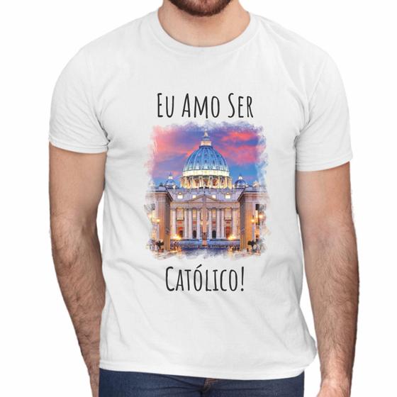 Imagem de Camisa Eu Amo Ser Católico Religiosa