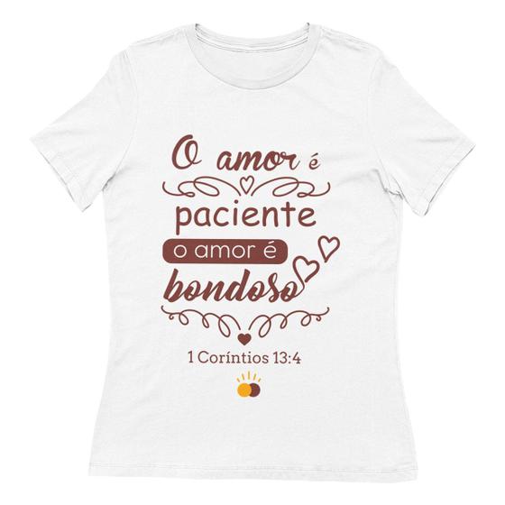 Imagem de Camisa Feminina 1 Coríntios 13:4 - O Amor é Bondoso