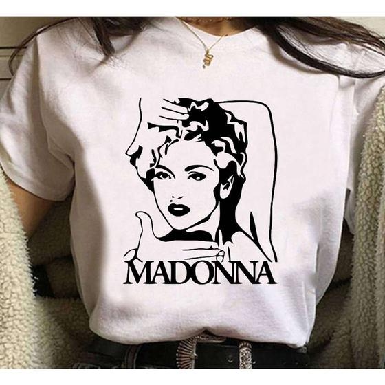 Imagem de Camisa Feminina Cantora Madonna Turnê Baby Look Algodão