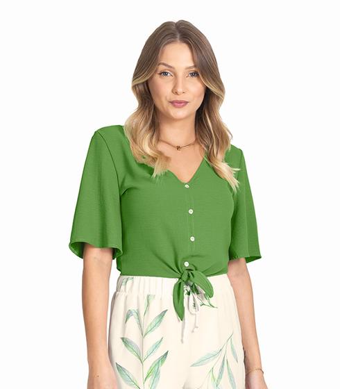 Imagem de Camisa Feminina Com Botões E Laço Rovitex Verde