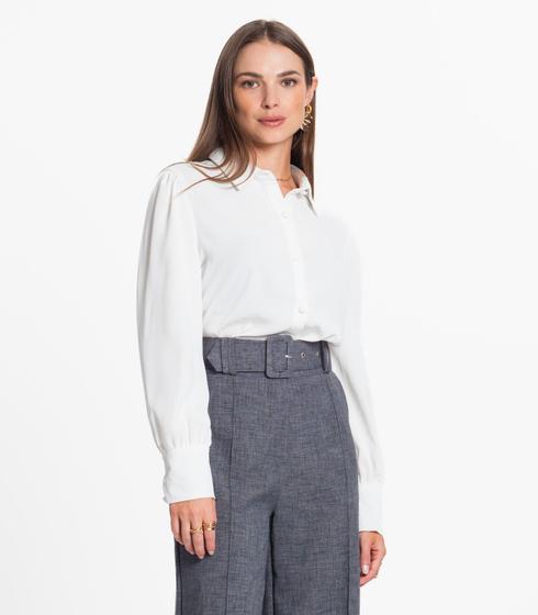 Imagem de Camisa Feminina Com Botões Revestidos Select Branco