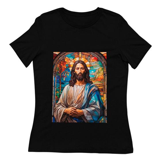 Imagem de Camisa Feminina Cristo em Vitral