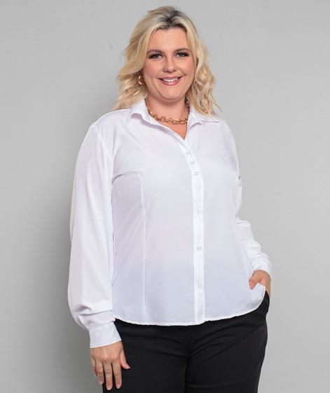 Imagem de Camisa Feminina Manga Longa Plus Size Trabalho Botões