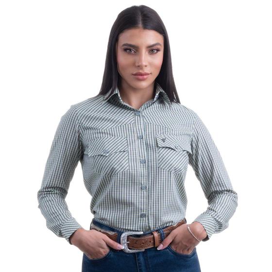 Imagem de Camisa Feminina Manga Longa Texas Farm - Caf119 - Xadrez