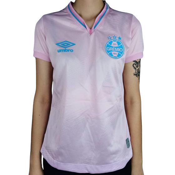 Imagem de Camisa Feminina Oficial Umbro 1267305 Grêmio Outubro Rosa 2024