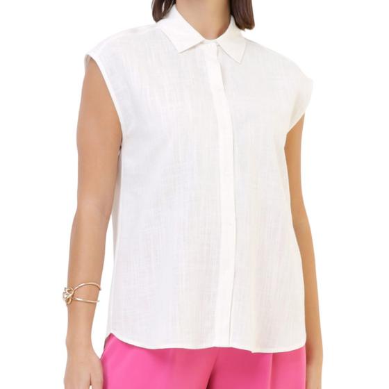 Imagem de Camisa Feminina Seiki Viscolinho Off White - 5218