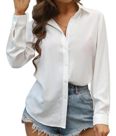 Camisas Femininas Blusa Branca Feminina Plus Size Camisa Feminina