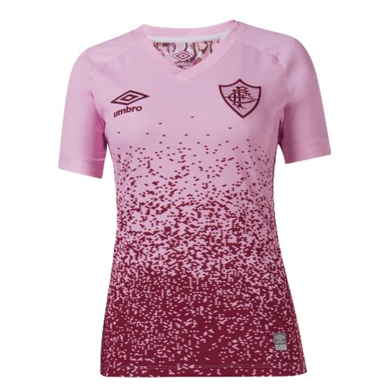 Camisa Fluminense Feminina Outubro Rosa 21/22 s/n Torcedor Umbro - Rosa+Vinho Menor preço em Camisa Fluminense Feminina Outubro Rosa 21/22 s/n Torcedor Umbro - Rosa+Vinho