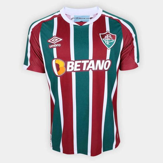 Camisa Fluminense I 22/23 Masculina - Vinho+Verde Menor preço em Camisa Fluminense I 22/23 Masculina - Vinho+Verde