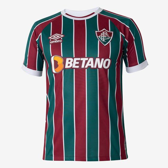 Camisa Fluminense I 23/24 s/n Torcedor Umbro Masculina Menor preço em Camisa Fluminense I 23/24 s/n Torcedor Umbro Masculina