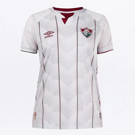 Camisa Fluminense II 20/21 Umbro Feminina - Branco+Verde Menor preço em Camisa Fluminense II 20/21 Umbro Feminina - Branco+Verde