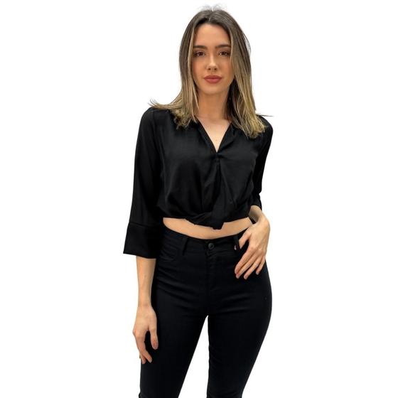 Imagem de Camisa Formitz Manga Longa Cropped Feminina