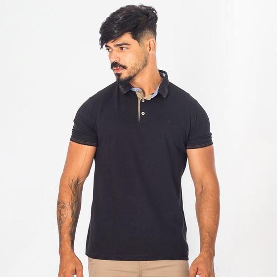 Imagem de Camisa Gola Polo Masculina Algodão Premium Com Bordado Lisa