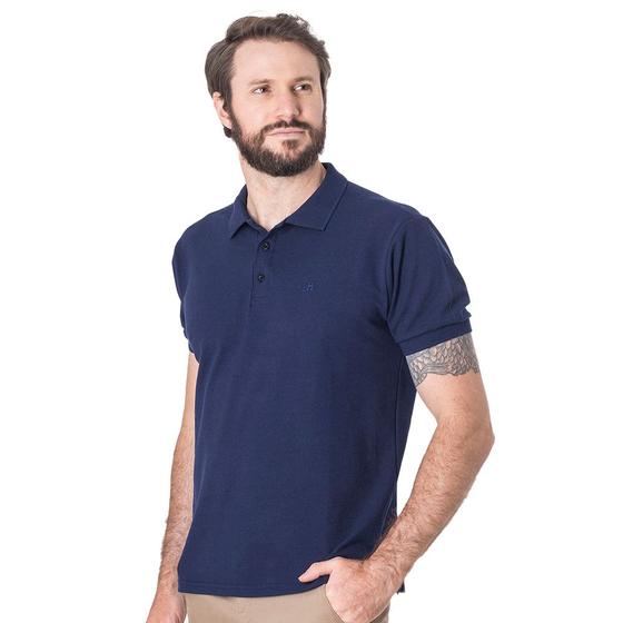 Imagem de Camisa Gola Polo Masculina Piquet Lisa Bordado Manga Curta