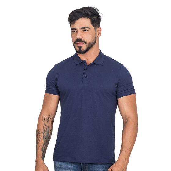 Imagem de Camisa Gola Polo Masculina Piquet Lisa Slim Manga Curta