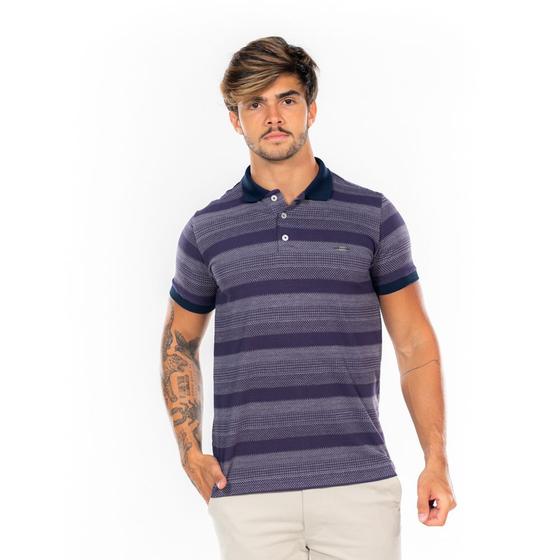 Imagem de Camisa Gola Polo Masculina Piquet Listrada Medson