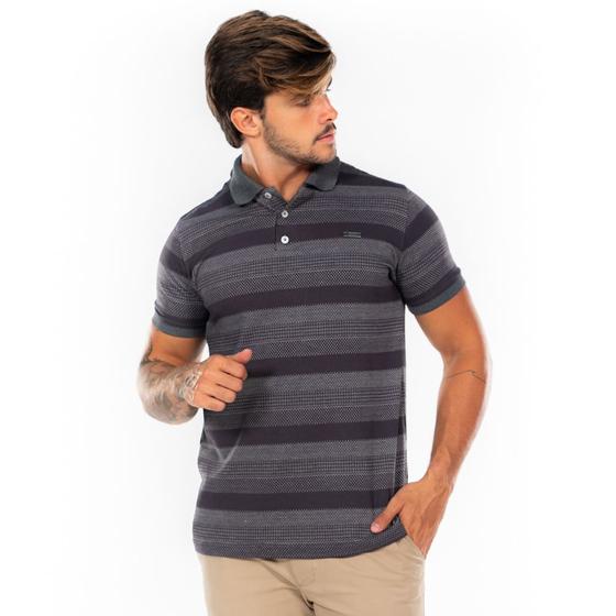 Imagem de Camisa Gola Polo Masculina Piquet Listrada Medson